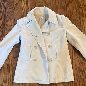 Vince Women's Light Beige Corduroy Double-Breasted Pea Coat